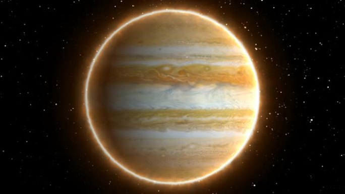 从太空延时和星星来的木星美丽景色-4k无缝循环运动背景动画