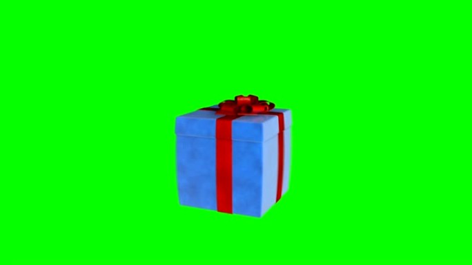 礼品盒抖动发布虚拟产品，循环，绿屏Chromakey