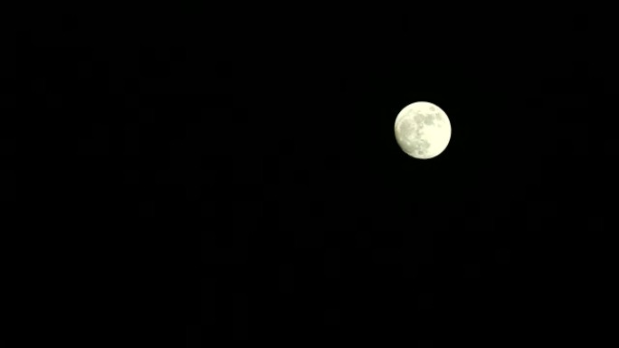 新月在夜空上移动，几天后才满月
