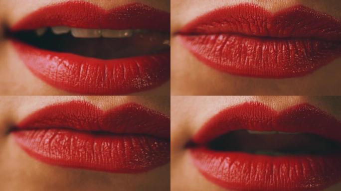 性感的红色女人嘴唇