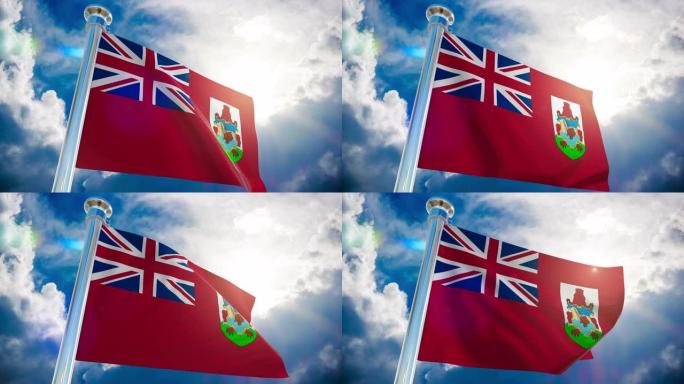 4K -百慕大旗|可循环股票视频