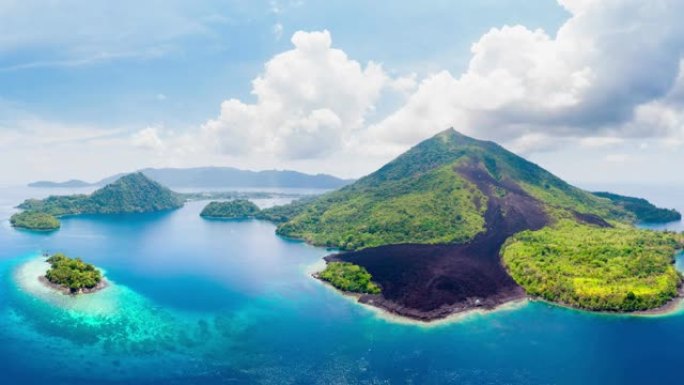 印度尼西亚班达群岛的空中全景