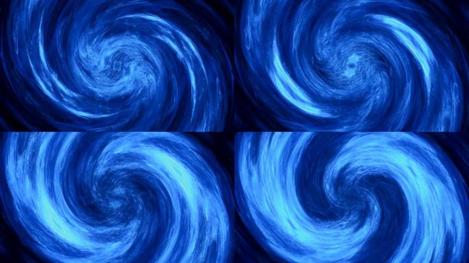 抽象水旋流闪光蓝色蒸汽运动