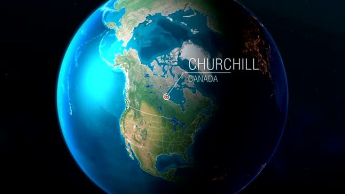 加拿大-丘吉尔-从太空到地球的缩放