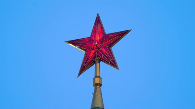 4k俄罗斯莫斯科克里姆林宫Spasskaya塔的红星