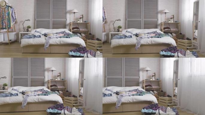 卧室里准备度假的东西