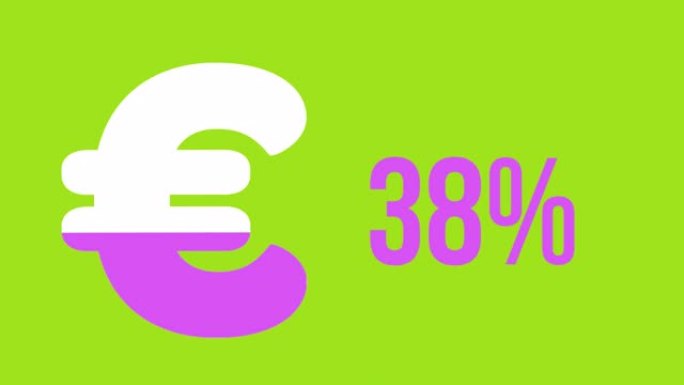 欧元符号和粉红色4k的增加百分比