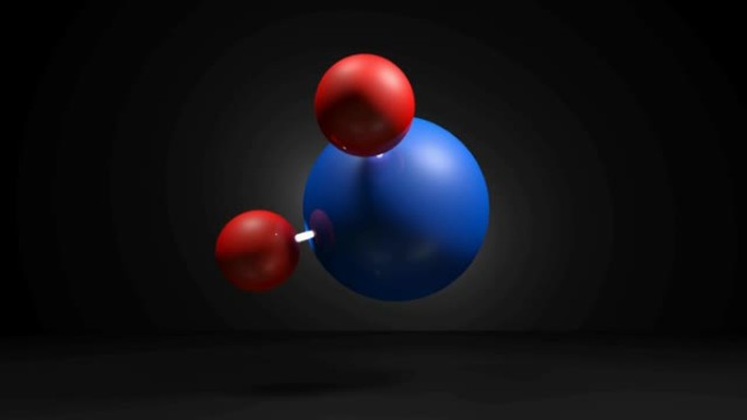 黑色背景上的H2O分子模型 -- 3D渲染视频剪辑
