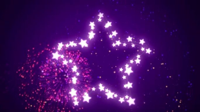 紫色背景上的仙女灯发光之星