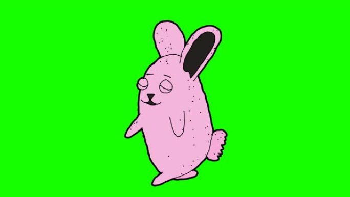 兔子的手绘绿色背景动画