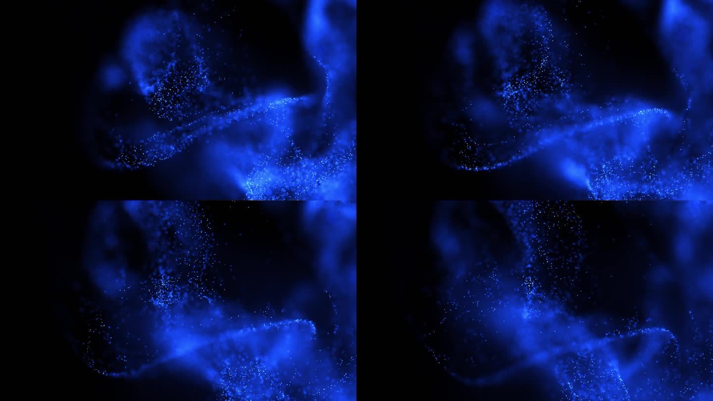 4K抽象唯美蓝色粒子动画背景
