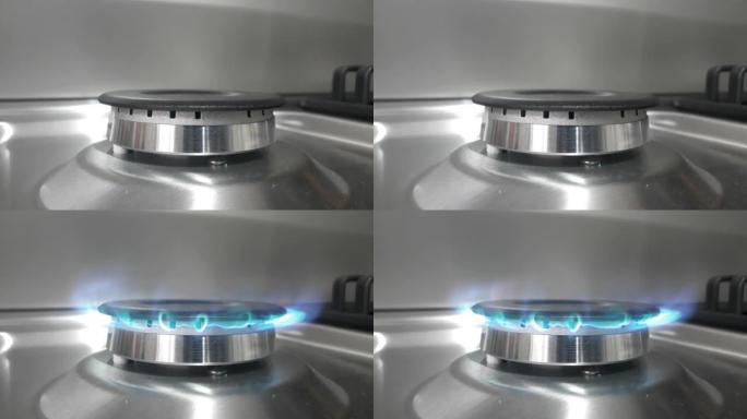 金属炉中的液态气体火焰美国拉丁美洲家庭，烹饪能源