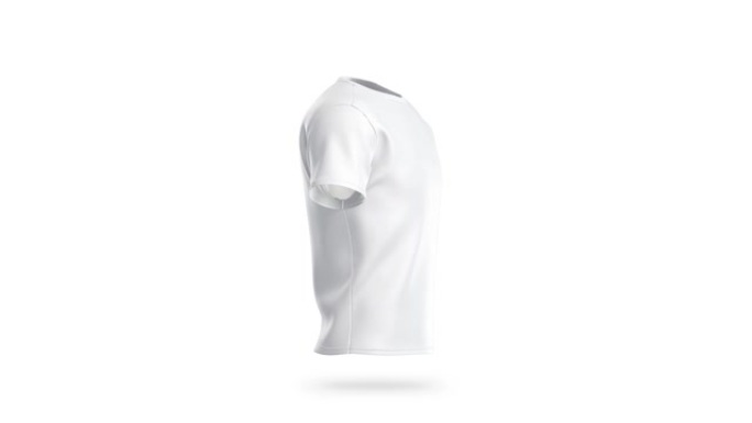 空白白色干净t恤模型，孤立，循环旋转