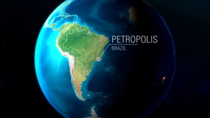 巴西-石油-从太空到地球的缩放