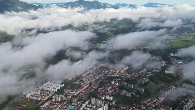 远安城市大景航拍