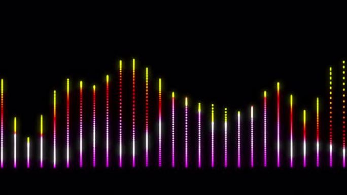 霓虹灯垂直线形成音频波形-循环