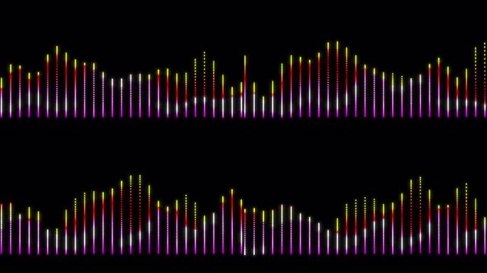 霓虹灯垂直线形成音频波形-循环