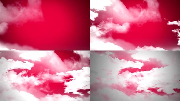 粉红色的闪电和云