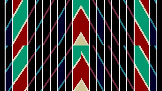移动和振荡的两个2D色条，锚点在中心并覆盖整个背景，由不同颜色的条纹组成。
