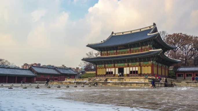 韩国首尔市的昌德宫时间流逝。