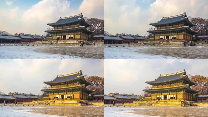 韩国首尔市的昌德宫时间流逝。