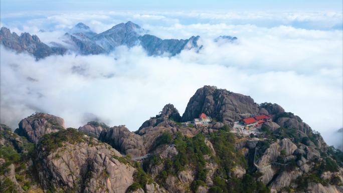 黄山云海航拍延时风景视频素材