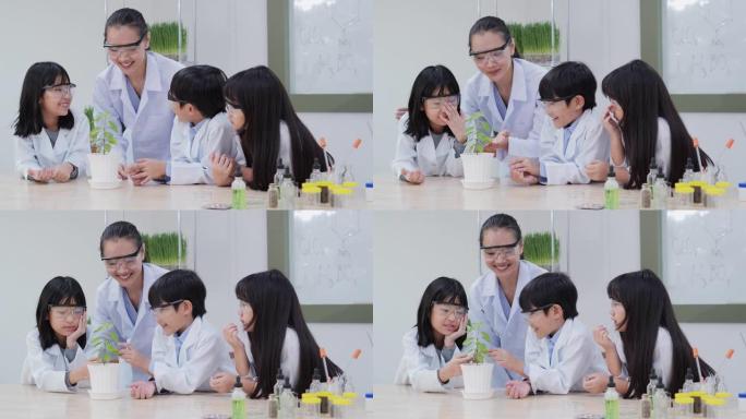教室实验室化学专业的学生和老师。