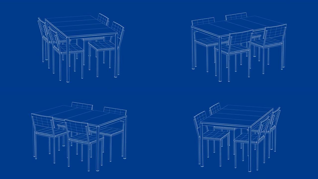 餐桌椅3d模型