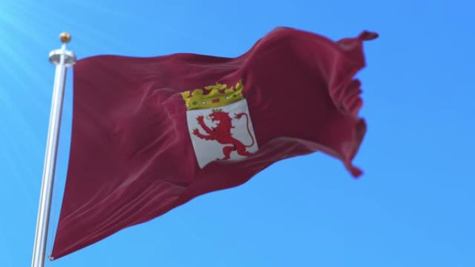 位于西班牙卡斯蒂尔和莱昂的西班牙莱昂省的旗帜-环