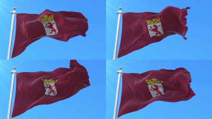 位于西班牙卡斯蒂尔和莱昂的西班牙莱昂省的旗帜-环