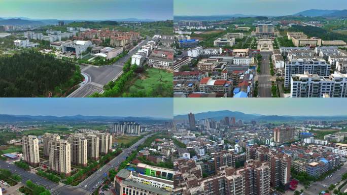 梓潼县县城5k航拍