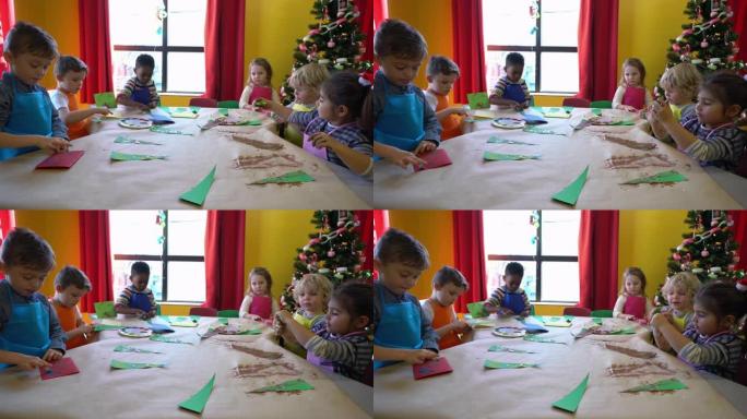 幼儿园圣诞树装饰幼儿园儿童组纸工艺