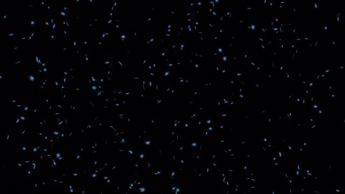 浅蓝色的雪落在黑色背景上