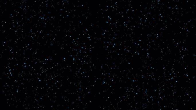 浅蓝色的雪落在黑色背景上