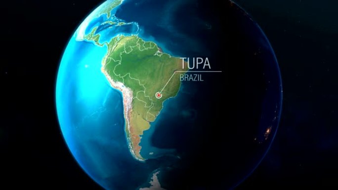 巴西-图帕-从太空到地球的缩放