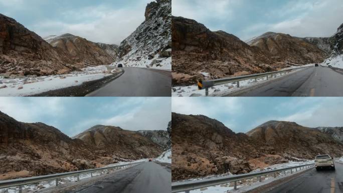 西藏旅游317国道车窗外落石飞石路段