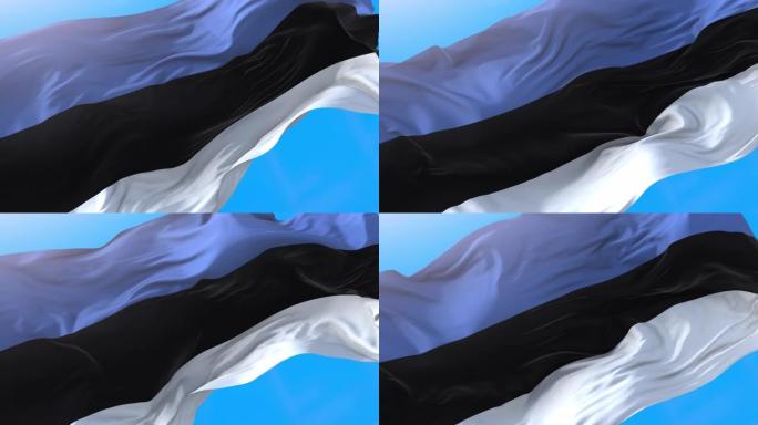 爱沙尼亚国旗挥舞着4K。现实爱沙尼亚背景3840x2160像素。
