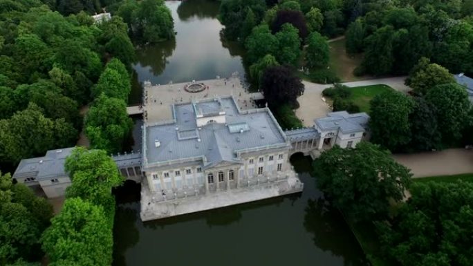 华沙水上宫殿的鸟瞰图