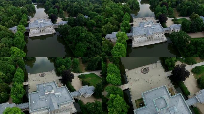 华沙水上宫殿的鸟瞰图