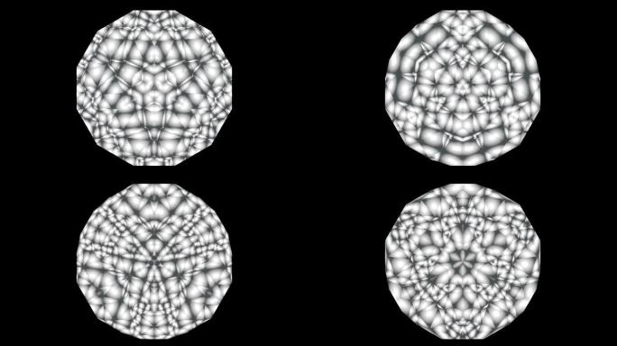 万花筒马赛克低聚背景动画。几何设计多边形图案运动图形。抽象纹理银镜头视频。无缝循环屏幕保护程序。