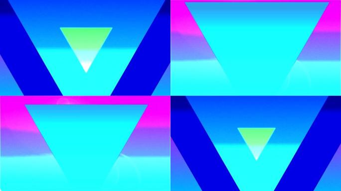 三角形在粉红色和蓝色背景上移动