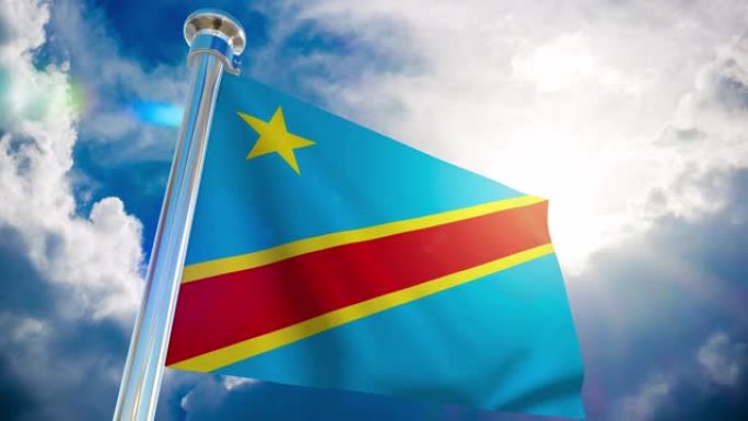 4K -刚果民主共和国国旗|可循环股票视频