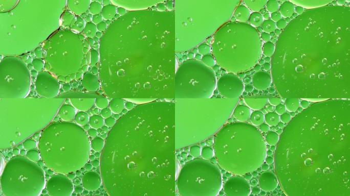 气泡油抽象背景绿色