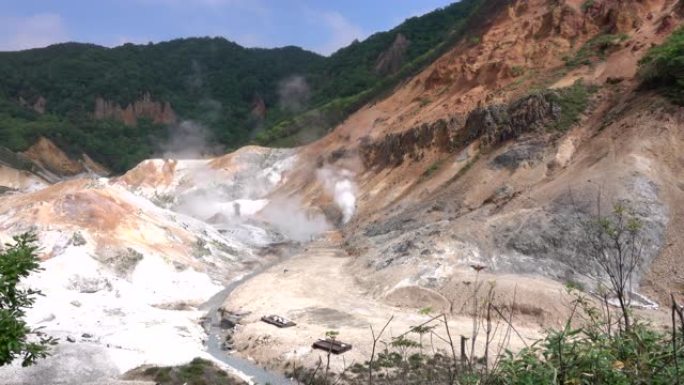 日本北海道地狱谷或地狱谷的温泉股票视频