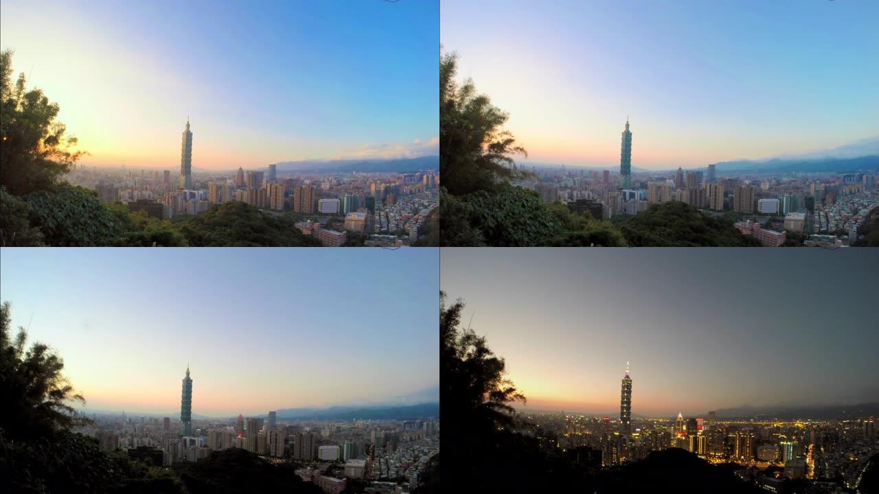 从台湾象山出发，延时观看4k高清超昼夜台北