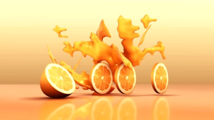 橙子果汁饮料视频