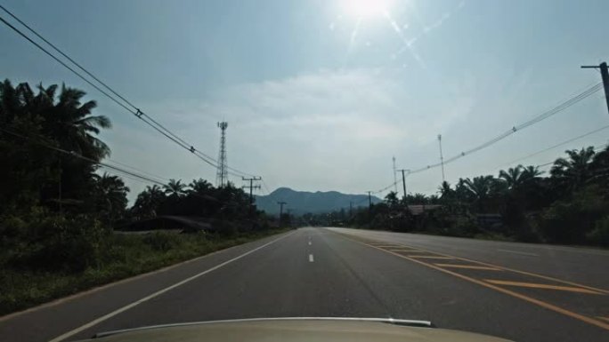 驾驶过程板前视高速公路4206，克拉比，泰国