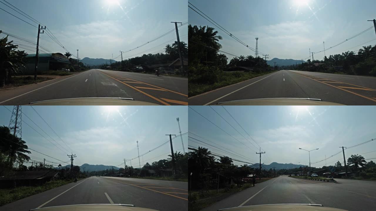 驾驶过程板前视高速公路4206，克拉比，泰国