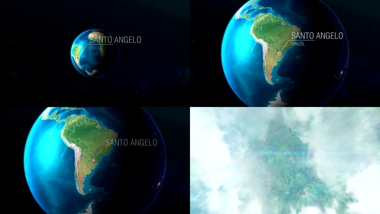 巴西-圣安吉洛-从太空到地球的缩放