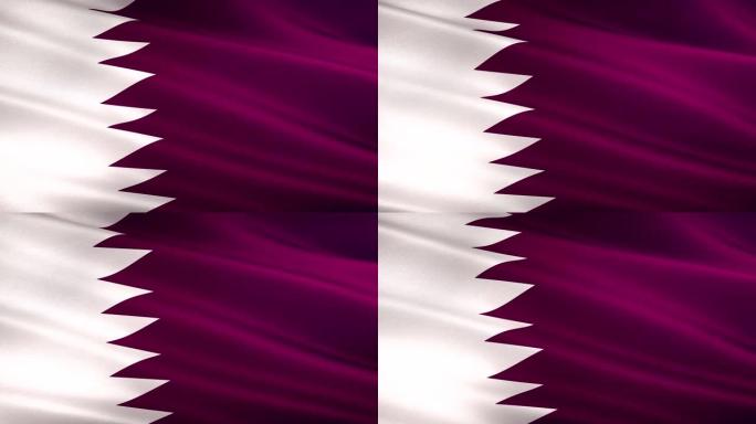 高细节卡塔尔卡塔尔国旗无缝环